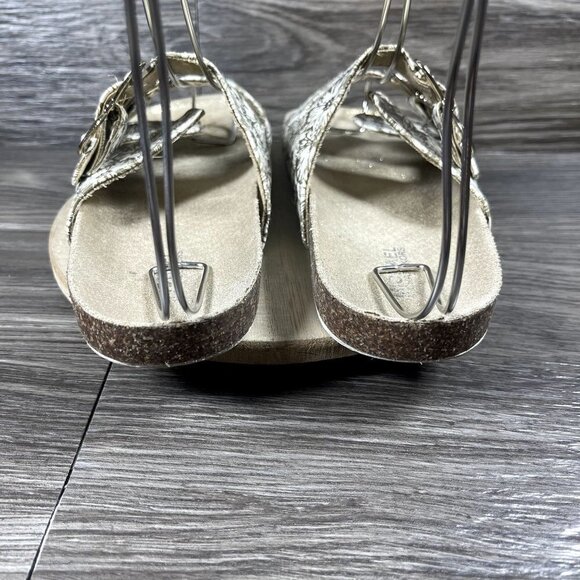 Michael Michael Kors Girls White & Gold Floral Double Strap Sandals Shoe Size 3 - Picture 4 of 8